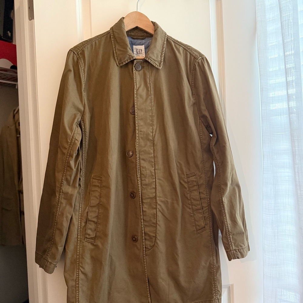 GAP Men's Olive Green Coat - Size M